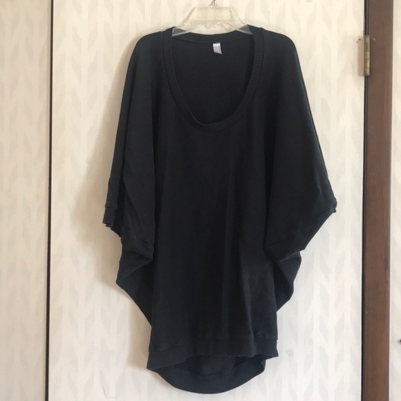 American Apparel Tops - American apparel black batwing sweatshirt tunic OS